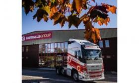 Farralls tractor in front of HQ