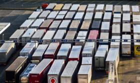 trucks queuing at Dover port