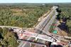 Wisley Lane bridge being installed over A3 as part of M25 J10 upgrades