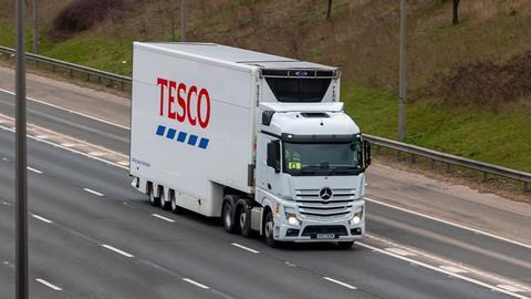 Tesco lorry on the M1