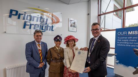 CEO Neil Williams receives The King's Award for Enterprise from the Lord-Lieutenant of Kent